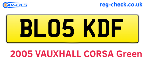 BL05KDF are the vehicle registration plates.
