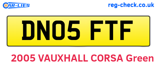 DN05FTF are the vehicle registration plates.