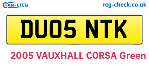 DU05NTK are the vehicle registration plates.