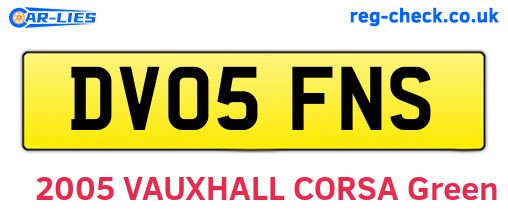DV05FNS are the vehicle registration plates.