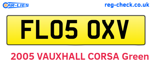 FL05OXV are the vehicle registration plates.
