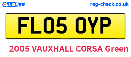 FL05OYP are the vehicle registration plates.
