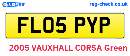 FL05PYP are the vehicle registration plates.