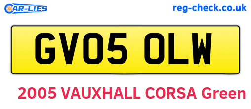 GV05OLW are the vehicle registration plates.