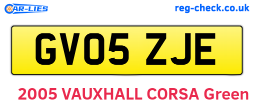 GV05ZJE are the vehicle registration plates.