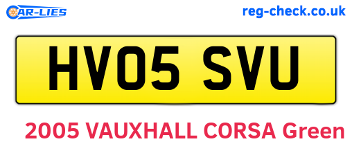 HV05SVU are the vehicle registration plates.