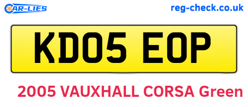 KD05EOP are the vehicle registration plates.
