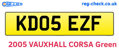 KD05EZF are the vehicle registration plates.