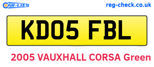 KD05FBL are the vehicle registration plates.