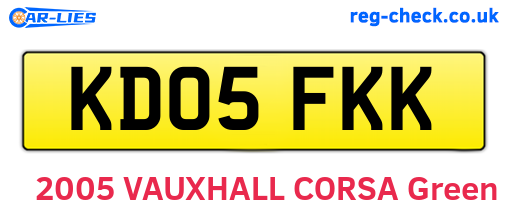 KD05FKK are the vehicle registration plates.