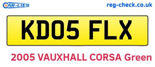 KD05FLX are the vehicle registration plates.