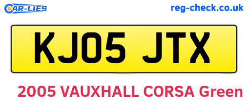 KJ05JTX are the vehicle registration plates.