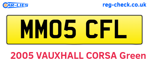 MM05CFL are the vehicle registration plates.