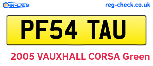 PF54TAU are the vehicle registration plates.