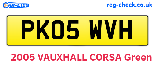 PK05WVH are the vehicle registration plates.