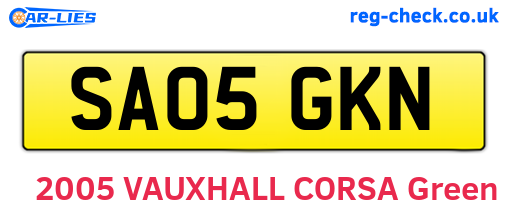 SA05GKN are the vehicle registration plates.