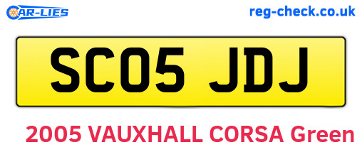 SC05JDJ are the vehicle registration plates.
