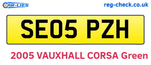 SE05PZH are the vehicle registration plates.