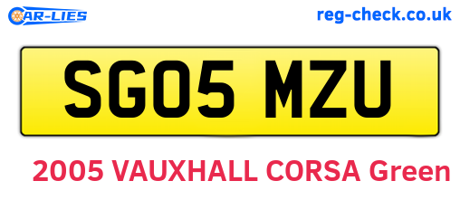 SG05MZU are the vehicle registration plates.