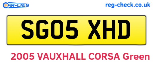 SG05XHD are the vehicle registration plates.