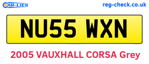 NU55WXN are the vehicle registration plates.