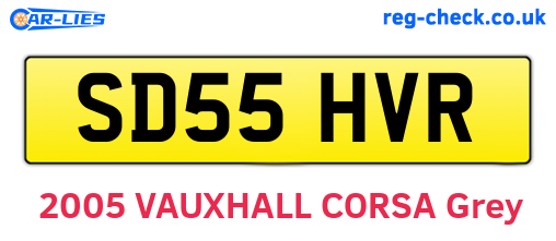 SD55HVR are the vehicle registration plates.
