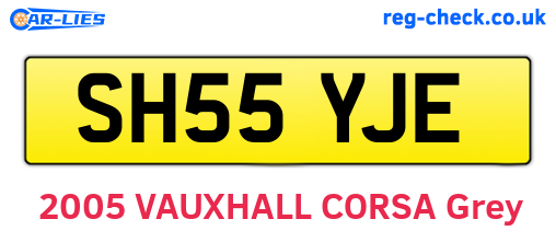SH55YJE are the vehicle registration plates.