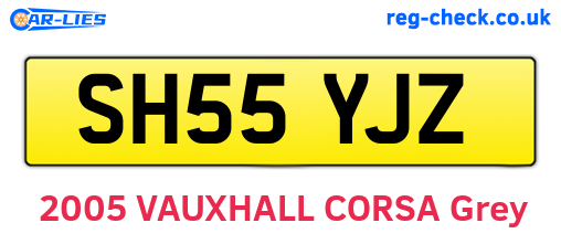 SH55YJZ are the vehicle registration plates.