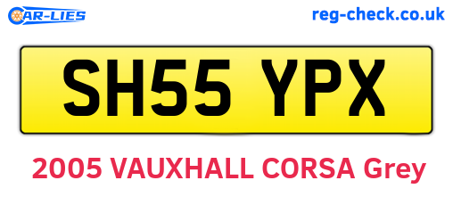 SH55YPX are the vehicle registration plates.