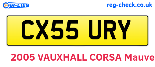 CX55URY are the vehicle registration plates.