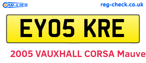 EY05KRE are the vehicle registration plates.