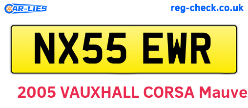 NX55EWR are the vehicle registration plates.