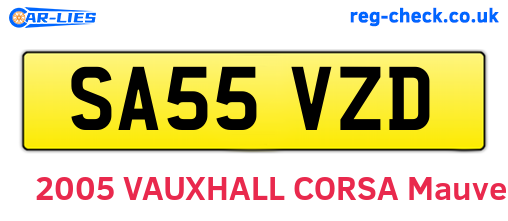 SA55VZD are the vehicle registration plates.