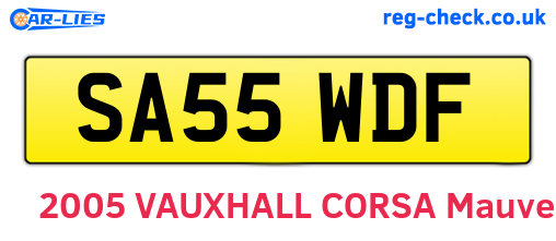 SA55WDF are the vehicle registration plates.