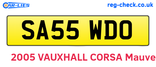 SA55WDO are the vehicle registration plates.