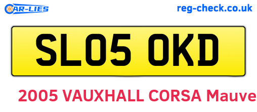 SL05OKD are the vehicle registration plates.
