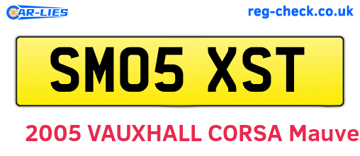 SM05XST are the vehicle registration plates.