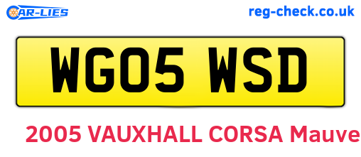 WG05WSD are the vehicle registration plates.