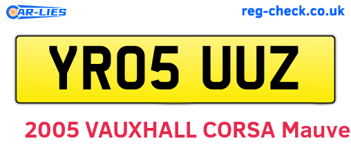 YR05UUZ are the vehicle registration plates.