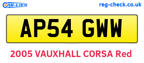AP54GWW are the vehicle registration plates.