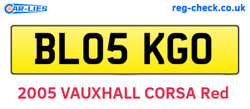 BL05KGO are the vehicle registration plates.