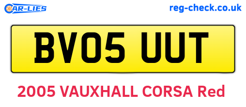 BV05UUT are the vehicle registration plates.