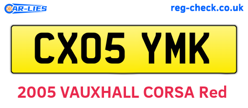 CX05YMK are the vehicle registration plates.