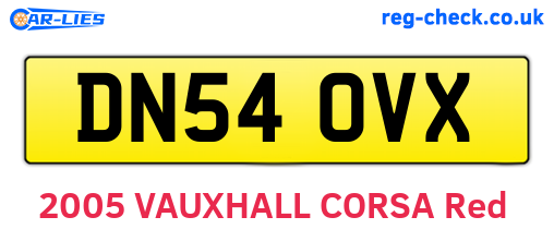 DN54OVX are the vehicle registration plates.