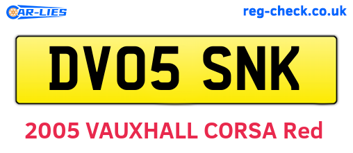 DV05SNK are the vehicle registration plates.
