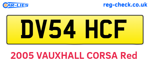 DV54HCF are the vehicle registration plates.