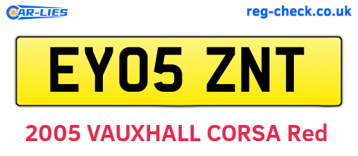EY05ZNT are the vehicle registration plates.