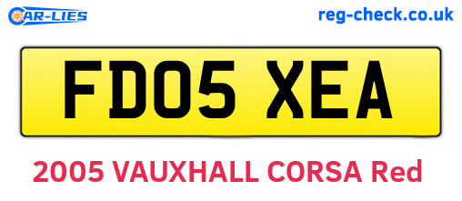FD05XEA are the vehicle registration plates.