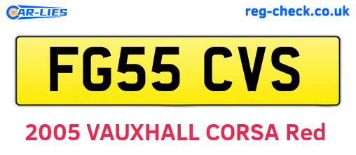 FG55CVS are the vehicle registration plates.