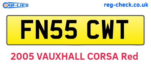 FN55CWT are the vehicle registration plates.